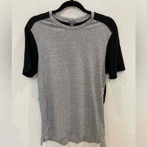 Vince Gray and Black Short Sleeve Tee